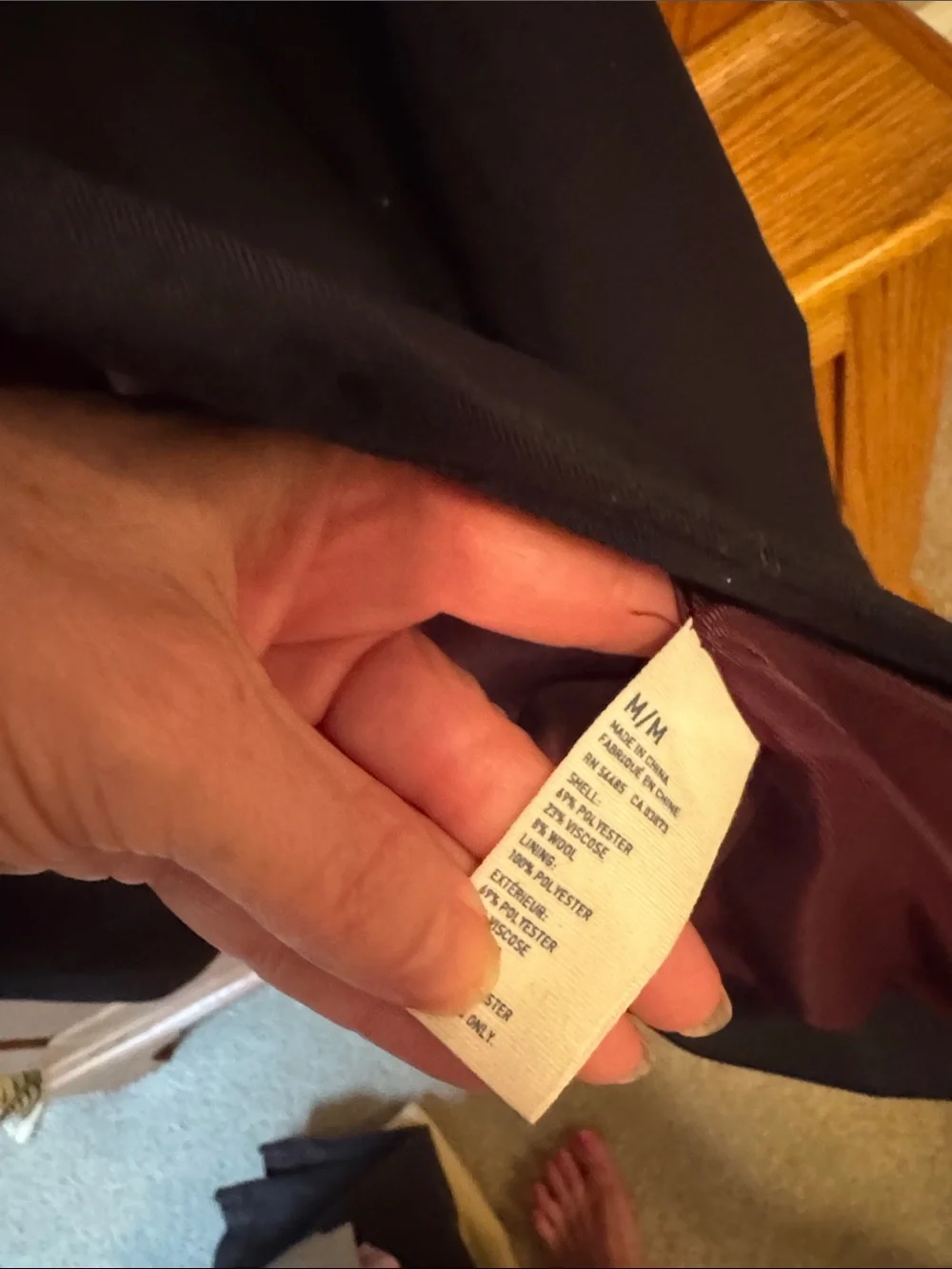 American Eagle Outfitters Black Sport Coat with Maroon Lining